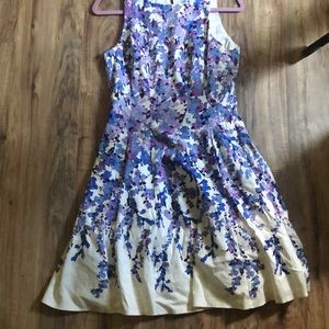 Flower cotton fit and flair dress